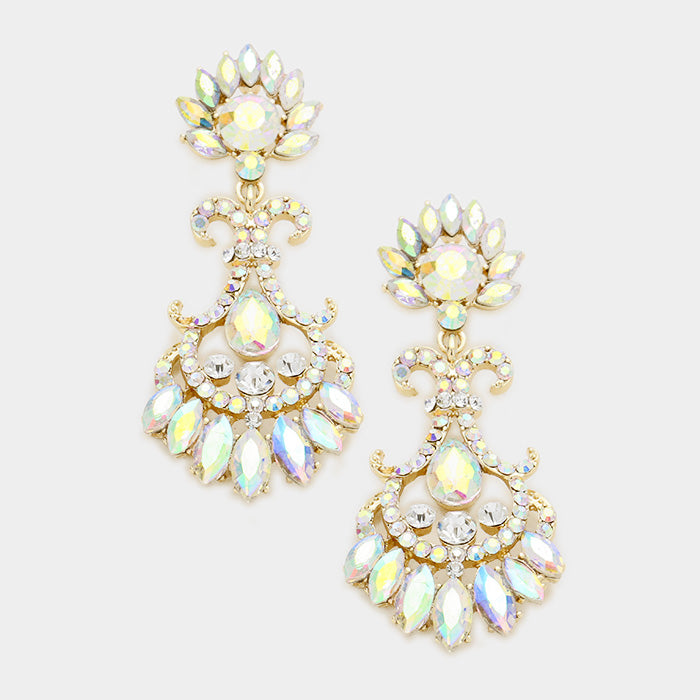AB Chandelier Earrings on Gold | 245615