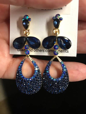 Little Girls Navy Dangle Earrings | 312432