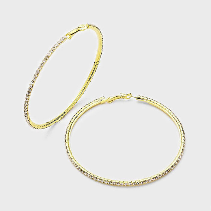 Crystal Hoops on Gold | 3" | 269049