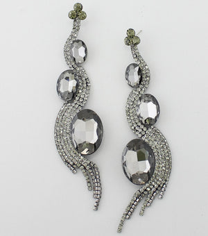 Long Grey Pageant Earrings | JE3E6733GRYHM