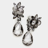 Black Diamond Teardrop Earrings | Clip On | 272312