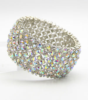 Shimmering AB Crystal Rhinestone Stretch Pageant Bracelet | JB5B054303ABORD