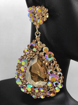 Huge hotsell rhinestone earrings