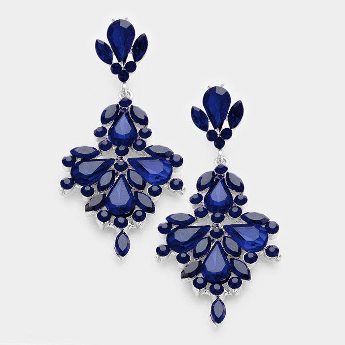 Navy Crystal Chandelier Earrings | 381947