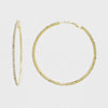 Rhinestone Hoop Earrings on Gold | 2.5" | 269222