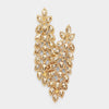 Long Gold Crystal Rhinestone Pageant Earrings | 412830