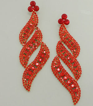 Long Red Statement Earrings | Bolts | 364552