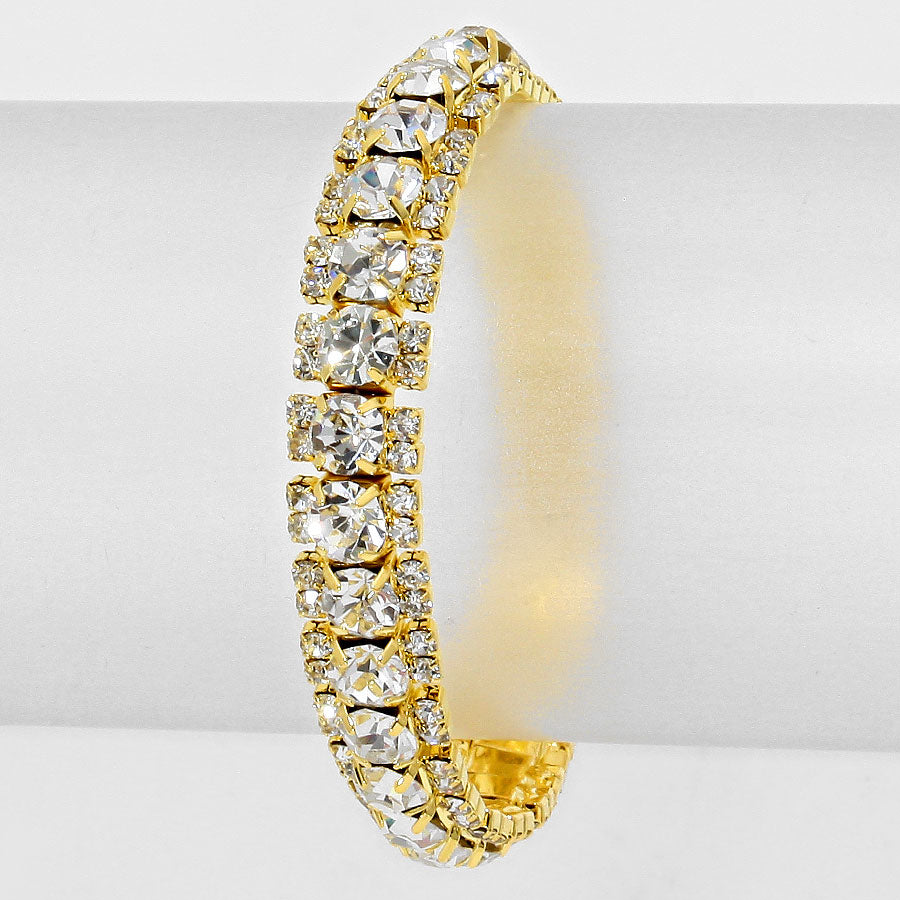 Crystal Stretch Bracelet on Gold | 263144
