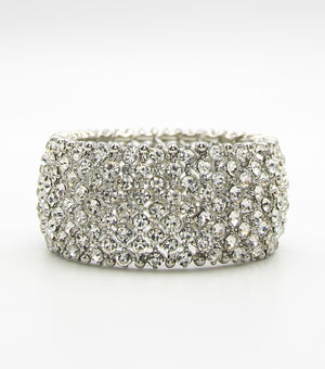 Shimmering Crystal Rhinestone Stretch Pageant Bracelet | JB5B054303CLRRD
