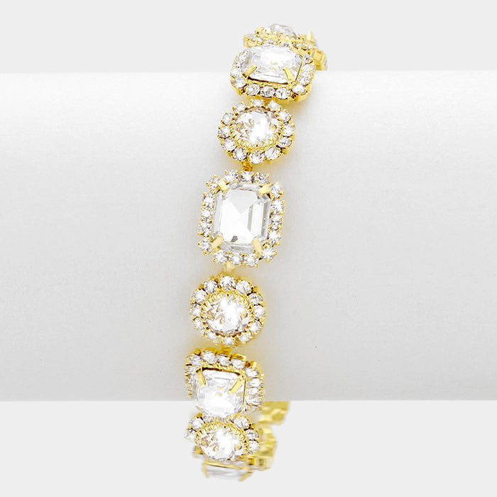 Clear Crystal Link Bracelet Gold Base | 331020