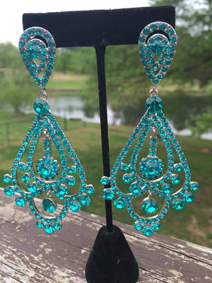 Teal Chandelier Earrings | H202-13