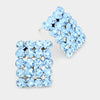 Aqua Rectangle Stud Earrings | Austrian Crystal | 70735