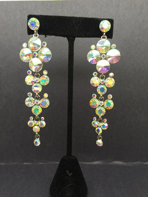 AB Crystal Pageant Chandelier Earrings | HJSR-004 S-AB