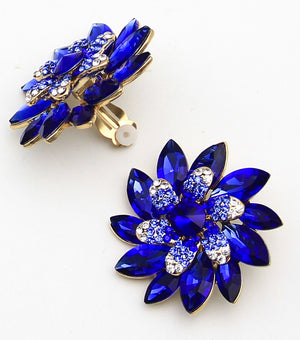 Blue Crystal Ninja Star Clip On Earrings | JC9EEL031BLUGD