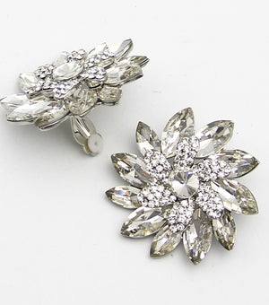 Crystal Ninja Star Clip On Earrings | JC9EEL031CLRRD