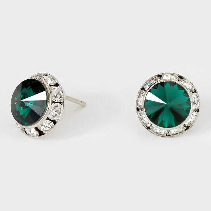 Emerald Stud Earrings 0.5" | 123302