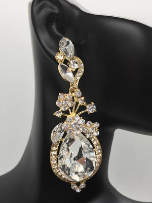 Crystal Teardrop Vine Earrings on Gold | 339785