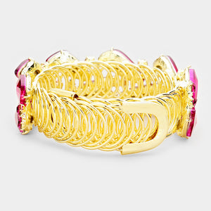 Geometric Fuchsia Crystal Adjustable Pageant Bracelet | 411575