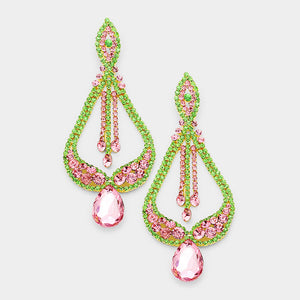 Pink and Green Pageant Earrings | "Miss America"| 370611