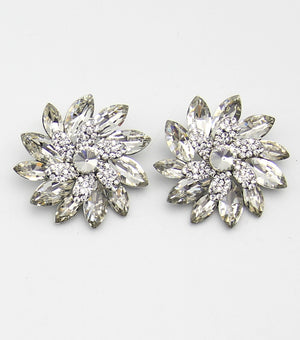 Crystal Ninja Star Clip On Earrings | JC9EEL031CLRRD