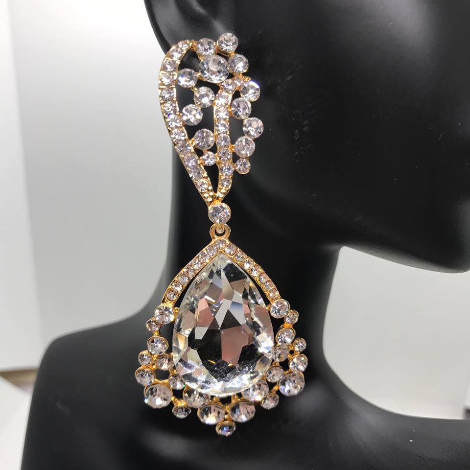 Chunky hotsell crystal earrings