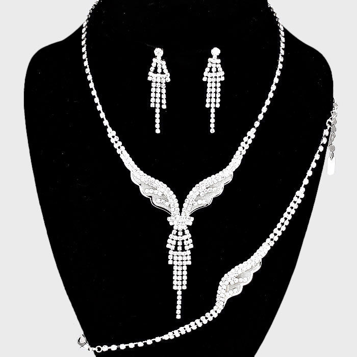 Rhinestone Crystal Necklace Set | 191386