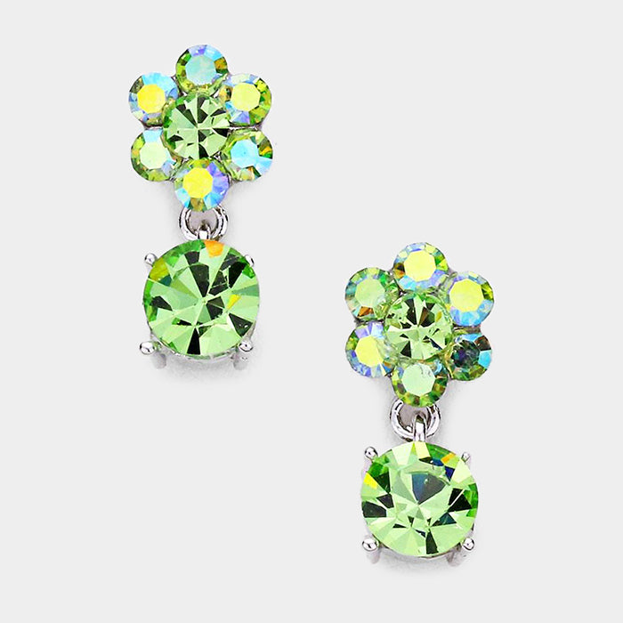 Little Girls Green Dangle Earrings