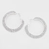Three Row Crystal Hoops | 2 1/8" | 155613
