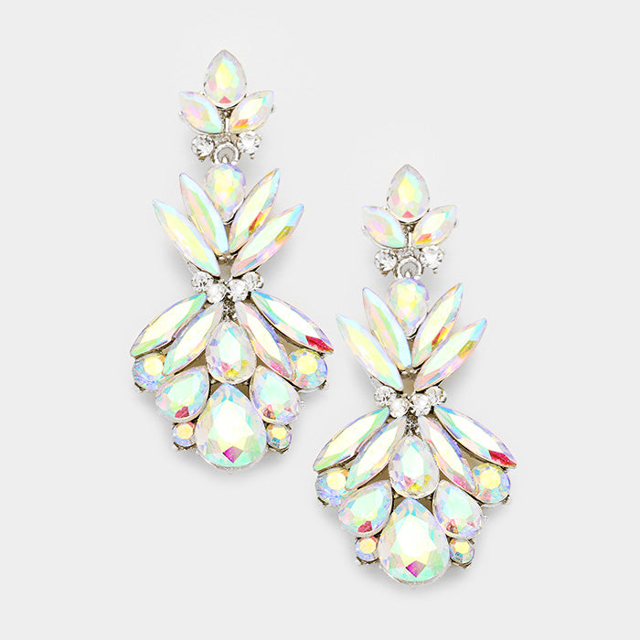 AB Crystal Floral Dangle Earrings | 237579