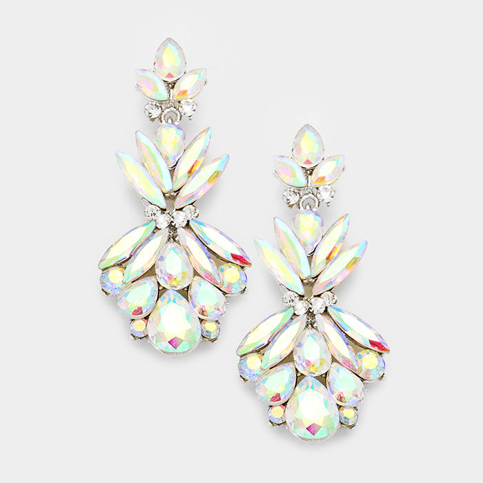 AB Crystal Floral Dangle Earrings | 237579