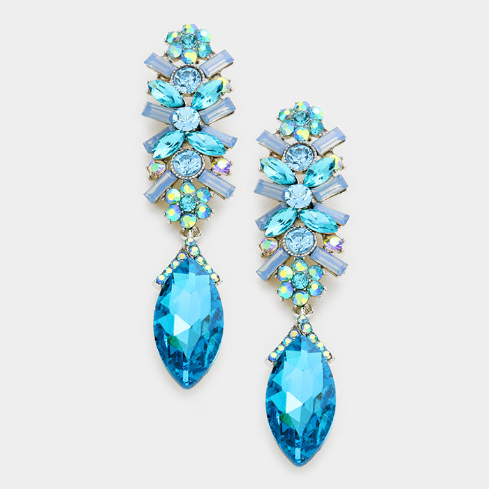 Aqua Marquise Crystal Earrings | 341067