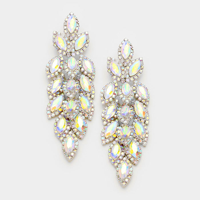Long AB Crystal Marquise Earrings | 347040