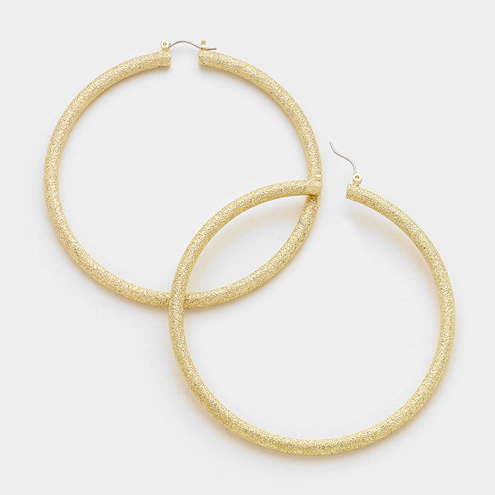 Gold Hoop Earrings 3" | 321520