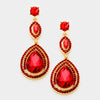 Double Teardrop Red Crystal Earrings | 332847