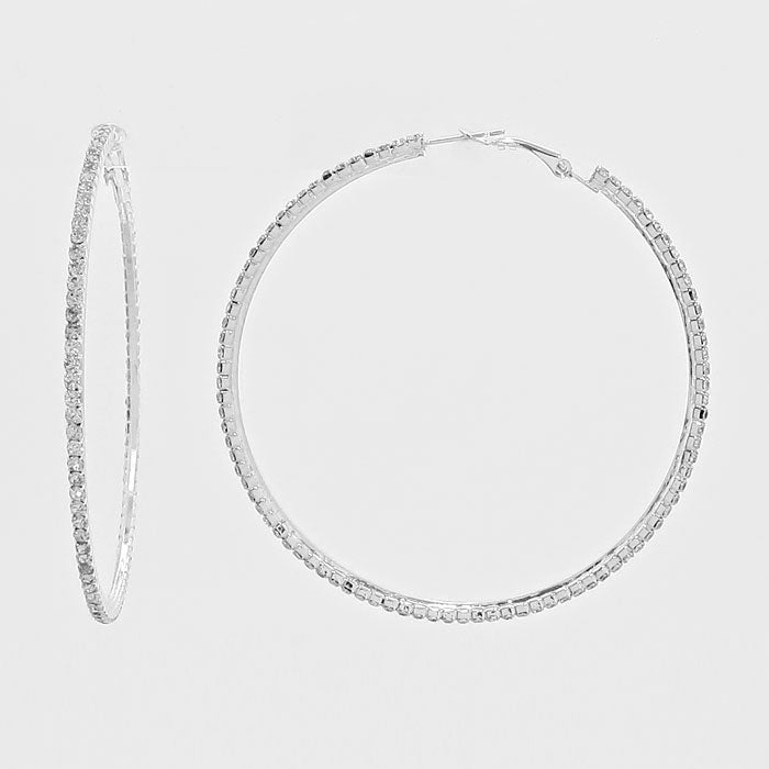 Crystal Hoop Earrings | 3" | 269228