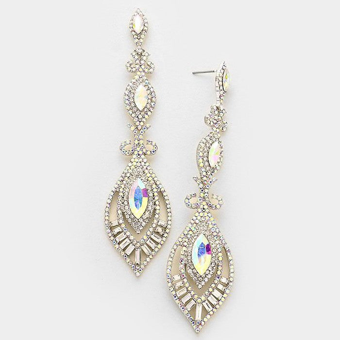 Victorian AB Crystal Statement Pageant Earrings | 287185