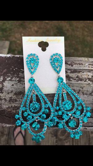 Teal Chandelier Earrings | H202-13