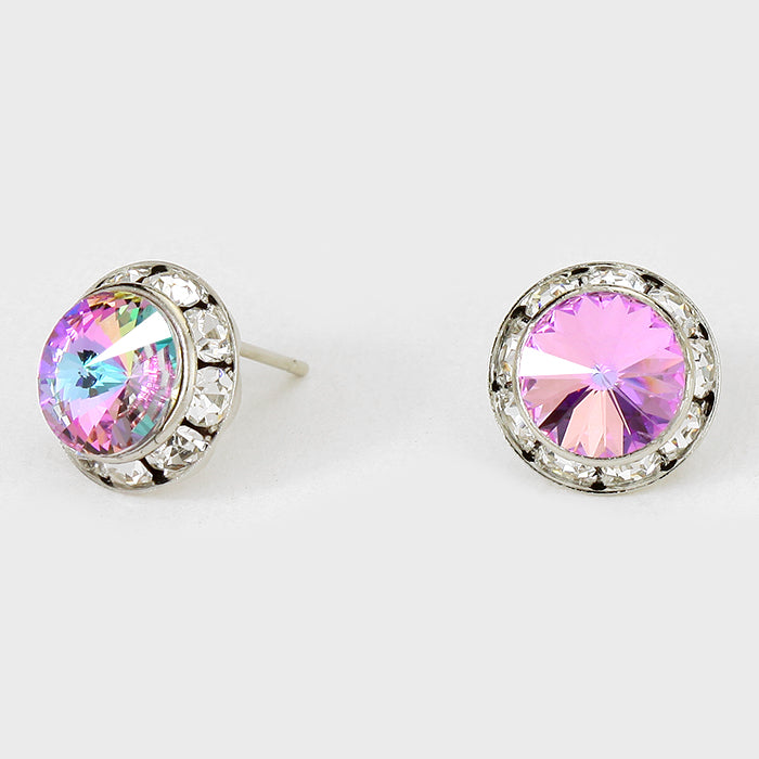 Pink Volcano Stud Earrings 0.5" | 123294