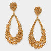 Big Gold Crystal Pageant Hoop Earrings | 3.75" | 302243