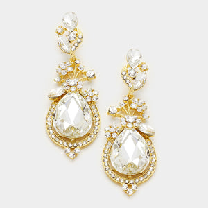 Crystal Teardrop Vine Earrings on Gold | 339785