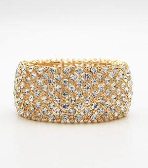 Shimmering Crystal Rhinestone Stretch Pageant Bracelet | JB5B054303CLRGD