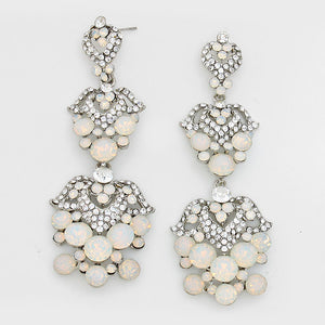 White Opal Crystal Dangle Earrings | Lauren | 238092