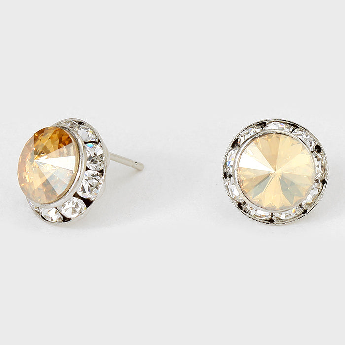 Gold Stud Earrings 0.5" | 123292