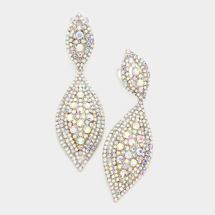 AB Crystal Marquise Clip On Earrings | 356722