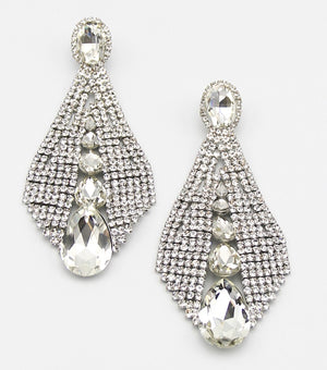 Large Statement Chandelier Crystal Earrings |  Shonjrell | 391142