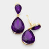 Little Girls Clip on Purple Teardrop Earrings | 358440
