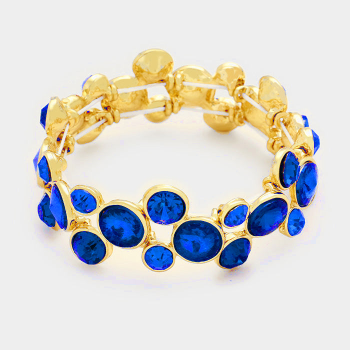 Sapphire Crystal Rhinestone Bubble Stretch Bracelet | 340564