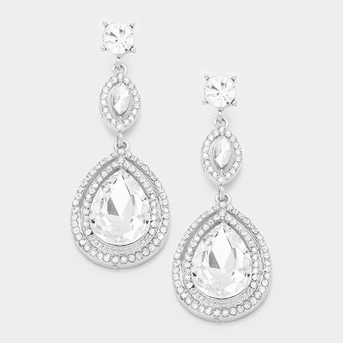 Crystal Double Teardrop Earrings  | 277179