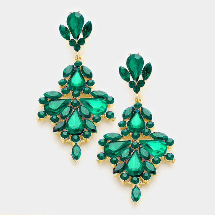 Emerald Crystal Chandelier Earrings | 381946