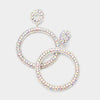 Large AB Rhinestone Crystal Pageant Prom Hoop Earrings | 400374